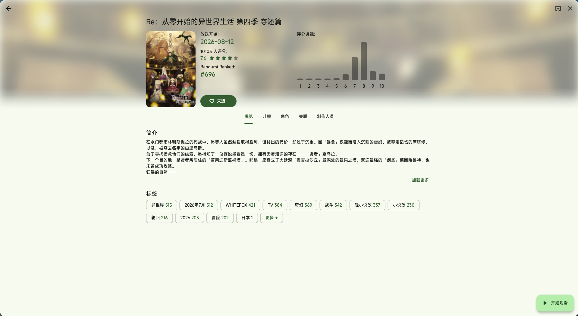 番剧详情页